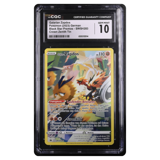 Pokemon Galar-Zapdos SWSH #283 CGC 10 Gem Mint (Deutsch)