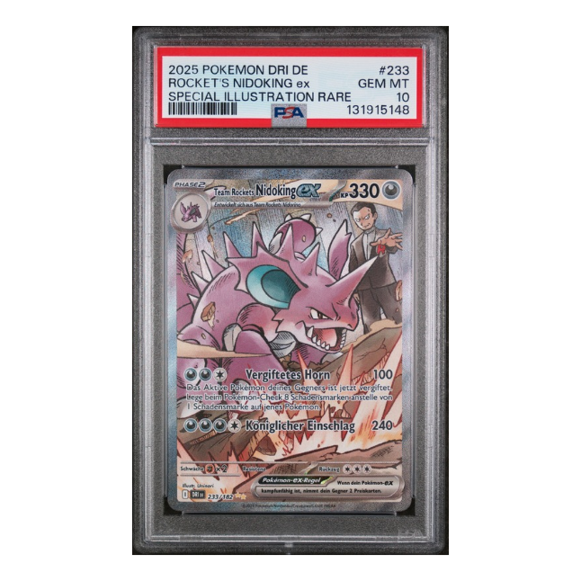 Pokemon Team Rockets Nidoking ex (DRI 233/182) PSA 10 Gem Mint (Deutsch)