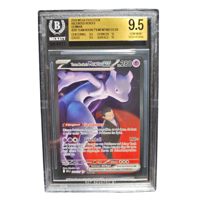 Pokemon Team Rockets Mewtu ex (ASC 281) BGS 9.5 Gem Mint (Deutsch)