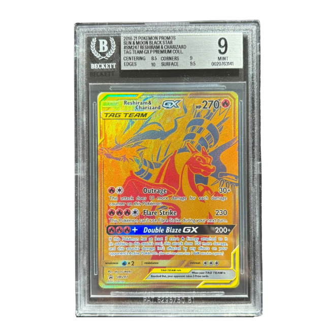 Pokemon Reshiram & Glurak GX (SM 247) BGS 9 Mint (Englisch)