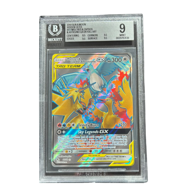 Pokemon Moltres & Zapdos & Articuno GX (HIF 66) BGS 9 Mint (Englisch)