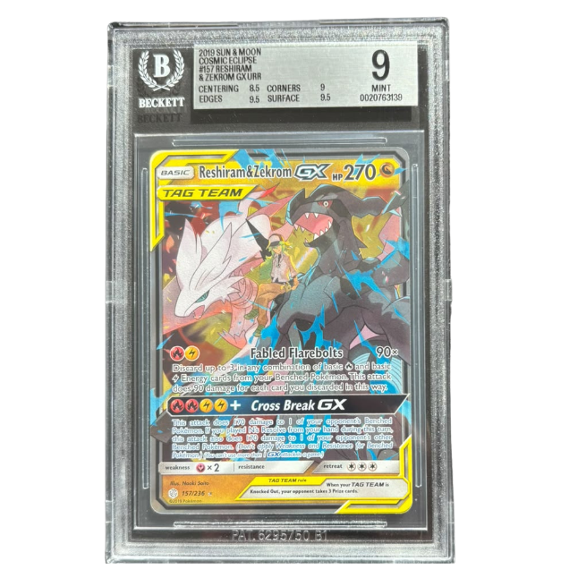 Pokemon Reshiram & Zekrom GX (CEC 157) BGS 9 Mint (Englisch)