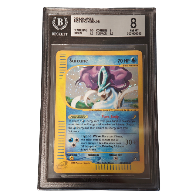 Pokemon Suicune (AQ H25) BGS 8 NM-Mint (Englisch)