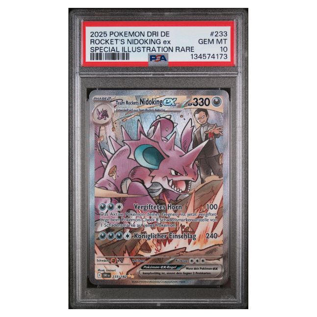 Pokemon Team Rockets Nidoking ex #233 PSA 10 Gem Mint (Deutsch)