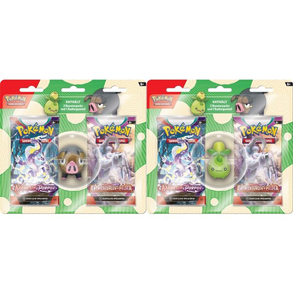 Pokemon Back to School Eraser 2 Pack Blister (Deutsch)