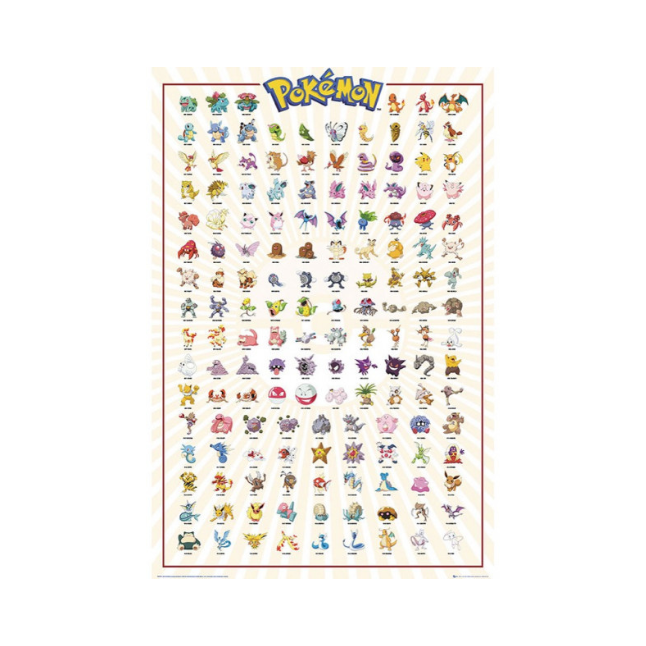 Pokemon Poster Kanto 151 Englisch (91.5x61cm)