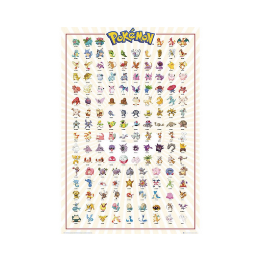 Pokemon Poster Kanto 151 Deutsch (91.5x61cm)